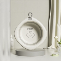 Cada Pliabila pentru Baie pentru Copii, Flippy, Cadita pentru Bebelusi, Model Romb pentru Fata, Gri, 31.5x31.5x3.5 cm, 3L