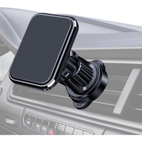 Suport Auto pentru Telefon, Flippy, MagSafe, cu Magnet, Prindere Grila de Ventilatie, Detalii Fine, Rotativ 360 de Grade, Plastic Magnet Silicon, 5.1x3.9 cm, Negru