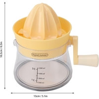 Storcator de Citrice Manual, Flippy, Rezistente, Usor de Folosit si Depozitat, Durabil, Calitativ, 16.5x13cm, Transparent/ Galben
