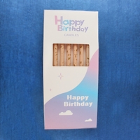 Set 6 Lumanari Lungi, Flippy, din Parafina, 10 x 0.5 cm, Happy Birthday, Oranj Pal