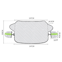 Husa de Protectie pentru Parbriz, Flippy, Protectie pentru Zapada Gridnina Soare, Scut Auto anti Zapada, 150 x 110 cm Argintiu
