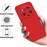 Husa de Protectie, Flippy, pentru Xiaomi 14 Ultra, Liquid Silicone, cu Microfibra pe Interior, Protectie Antisoc, Compatibil Incarcare Wireless, Rosu