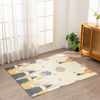 Covoras pentru Copii, Flippy, cu 2 Fete, Model Padure/Elefanti, din XPE+PE, Impermeabil, Antiderapant, Protectie Termica, +3 Luni, Pliabil, 150 x 200 x 1.5 cm, Multicolor