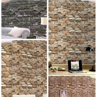 Set 10 Stickere de Perete, Flippy, Autoadezive, 70 x 77 cm, 3.5 mm Grosime, Suprafata Acoperita 5.3 mp, din PVC, Model Caramida, Multicolor