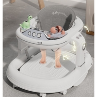 Premergator 4in1, Flippy, Antemergator, Balansoar, Scaun de Masa, Functie Muzicala, din ABS, Roti Universale, Inaltime Reglabila, Sistem Antirasturnare, Greutate Portanta 25 kg, +6 Luni, Alb