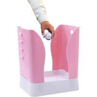 Cos de Gunoi Extensibil, Flippy, din Plastic, Reglabil, Pliabil, Versatil, pentru Bucatarie, Baie sau Birou, Cos Universal, 21x25x17 cm, Roz Alb