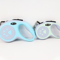 Lesa Automata Retractabila, Flippy, pentru Caini, 3m, 20 kg, ABS, Gri/Bleu, 8x12x4 cm