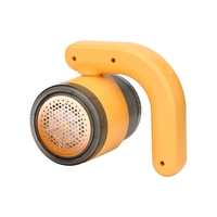 Aparat Pentru Curatat Scame, Par Si Praf, Flippy, cu LED, Pentru Diferite Tipuri De Material, Cu Lame Din Otel Inoxidabil, Compartiment de Depozitare, Maner Reglabil, 11x10.5x8.7 cm, Galben