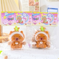 Jucarie Antistres Squishy, Flippy, cu Revenire Lenta, Model Capybara, 7cmx6.5 cm, din TPR, Ambalaj Transparent, Maro