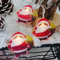 Set 10 Ornamente pentru Instalatie, Flippy, Atasare la Instalatia de Craciun, Design Festiv, Protectie Becuri Instalatie, Rezistente la Zapada, Interior/ Exterior, Model Mos Craciun cu Sac