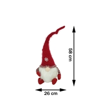 Ornament de Craciun spiridus, Flippy, gri/alb, textil, 58 cm