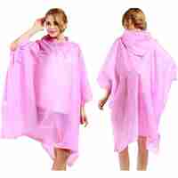 Pelerina de Ploaie, Flippy, pentru Adulti, EVA, Tip Poncho, Impermeabila, Rezistenta la Vant, Capse Laterale, 160 g, Roz