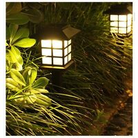 Set 2 Lampa solara Led pentru gradina, Tip felinar, Flippy, Alb cald