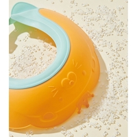 Viziera de Protectie Baie Pentru Copii, Fippy, Model Coronita Leu, Dimensiune ajustabila, Durabil, Usor de curatat, Impotriva Samponului, pentru Ochi si Urechi, TPE+PP, 21x20.5 cm, Portocaliu