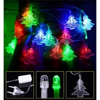 Ghirlanda luminoasa cu bec in forma de brazi, 3 metri, 20 LED-uri, forme din plastic, fir transparent, multicolora