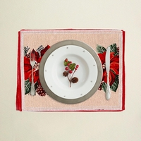 Servet pentru Masa, Flippy, Model Craciunite, Tematica Craciun, 43 x 34 cm, Rosu