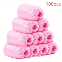 Set 100 Huse de Pantofi Impermeabile de Unica Folosinta, Flippy, Universale, Roz, pentru Zile Ploioase