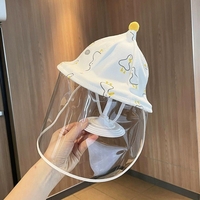 Palarie de Protectie pentru Bebelusi, Flippy, Model Ratuste, Pescareasca, de Primavara si Toamna, cu Masca si Fermoar, 48 cm, pentru 6-12 Luni, Alb