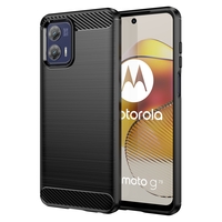 Husa de Protectie pentru Motorola Moto G13 / G23, Flippy, Protectie 360, din TPU cu element de Carbon, Anti Alunecare, 1.8 mm, Negru