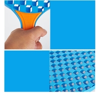 Set  Badminton pentru Copii, Flippy, 2 Palete, 3 Mingi, Pentru Joaca si Antrenament, Albastru Portocaliu