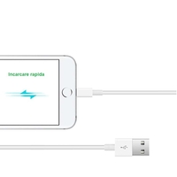 Cablu Date Flippy, compatibil cu iPhone, 2A, 1 m, WUW-X83, Blister, Alb