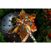 Ornament brad, Flippy, Fulg de nea, Auriu, Lucios, 15*27CM, Acril, Interior/ Exterior