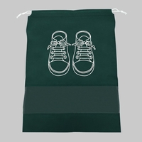 Sac depozitare incaltaminte, pentru voiaj sau depozitare, rezistent la praf, compatibil cu masina de spalat, 27 x 36 cm, verde inchis