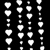 Banner cu Inimioare, Flippy, Tip Franjuri, 4 m, Rola de Ata Inclusa, Alb