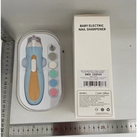 Pila Electrica, Flippy, pentru Copii si Bebelusi, din ABS, 6 Accesorii, cu Lumina LED, 9.5 x 6 x 17 cm, Albastru/Portocaliu