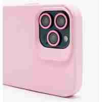 Husa Apple iPhone 15, Flippy, din Silicon Lichid, Interior din Microfibra, Lentile Fosforescente de Protectie Camera, Anti Amprenta, Rezistenta la Socuri, Roz