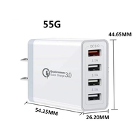 Incarcator Fast Charge pentru Telefon 33W, Flippy, Incarcator Quick Charge cu 4 Porturi USB-A, Power Delivery 33W, Cap Standard European, Alb