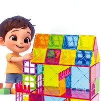 100-piece magnetic building block set, Flippy, magnetic bricks, large, geometric shapes, 3 years old, ABS, magnets, 27.5*21.5*17 cm, multi-color