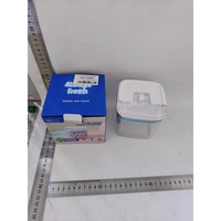 Cutie de Depozitare Alimente, Flippy, Cutie de tip Container pentru Bucatarie, Cutie pentru Condimente, din PET ABS Silicon, 10 x 10 x 10.5 cm, 250 g, 0.5L Transparenta