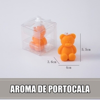 Lumanare Parfumata, Flippy, Model Ursulet, Portocaliu, Aroma de Portocala, 5.5x3.6x4 cm
