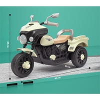 Motocicleta Electrica Flippy, cu Acumulator, cu Sistem Anti-Rasturnare, Sistem de Lumini si Muzica, Cutie de Depozitare, 1-8 Ani, 93 x 43 x 58 cm, Alb - Bej