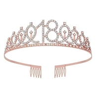 Set 2 Piese pentru Majorat, Flippy, 15 x 13 x 5 cm, Coronita Printesa Rose si Panglica 18&Fabulous, Alb