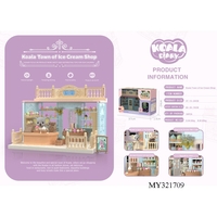 Set Casa de papusi, magazin de inghetata, cu mobilier si figurine, Flippy