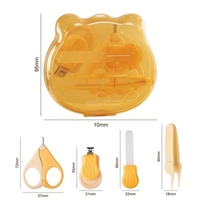 Set Ingrijire Unghii pentru Bebelusi, Flippy, Cutie de Depozitare in Forma de Ursulet, 10 x 9.5 cm, Galben