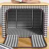 Cutie de Depozitare Pliabila, Flippy, Cu fermoar Bidirectional, 24 L, Textil, 40x30x20 cm, Cadru Metalic, o Fereastra, Suport Baza Stabil din Plastic, Design Zebra, Alb Negru