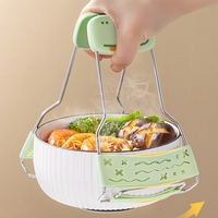 Clema pentru Boluri Creativa, Flippy, Anti-Alunecare, din Silicon, de Uz Casnic, Rezistent la Temperaturi Inalte, Model Animat, 19x12 cm, Verde