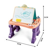Jucarie educativa pentru copii 2 in 1, masa si tabla pentru desenat