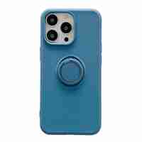 Husa protectie Flippy compatibila cu Huawei P40 Lite Liquid Silicone Ring cu suport rotativ Albastru