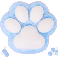 Jucarie Interactiva Squishy, Flippy, Model Cat Paw, Squeeze Pinch Family, Revenire Lenta, din TPR, +3 Ani, 7.5 cm, Textura Puf, Albastru