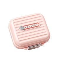 Cutie de Depozitare pentru Pastile, Flippy, Cutie de depozitare Medicamente, Cutie de depozitare Vitamine, Suplimente, pentru Fete, din Plastic cu indice zi, Roz