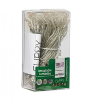 Instalatie de Craciun cu Baterii Tip Liniar, 2 jocuri de lumini, Fir Transparent 10 m 100 LED -uri, Multicolor