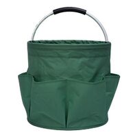 Geanta Cos pentru Scule de 17L, Flippy, Buzunare Exterioare, Cos de Picnic Portabil, Cos pentru Plaja, Cos pentru Curatenie, din Material Oxford 600 D, 28 x 28 x 28 cm, Verde