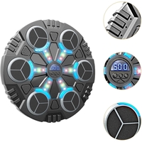 Jucarie de Boxat cu Muzica si Lumini, Flippy, Manusi Incluse, Bluetooth, Incarcare USB, Aplicare cu Ventuze, 6 Tinte, 32x27x3.5 cm, 930 g, Negru