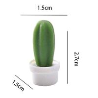 Set 6 Magneti de Frigider, Flippy, Model Cactusi in Ghiveci, din ABS si Magnet, Verde/Alb