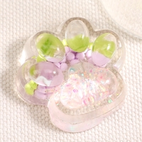 Jucarie Antistres Squishy, Flippy, cu Revenire Lenta, Squeeze Pinch Family, Model Cat Paw, 6.5 x 7 cm, din Tpr, 4-6 Ani, Model 5 Fructe, Transparent