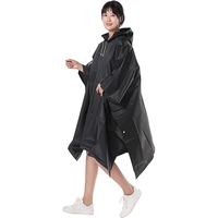 Pelerina de Ploaie, Flippy, pentru Adulti, EVA, Tip Poncho, Impermeabila, Rezistenta la Vant, Capse Laterale, 160 g, Negru
